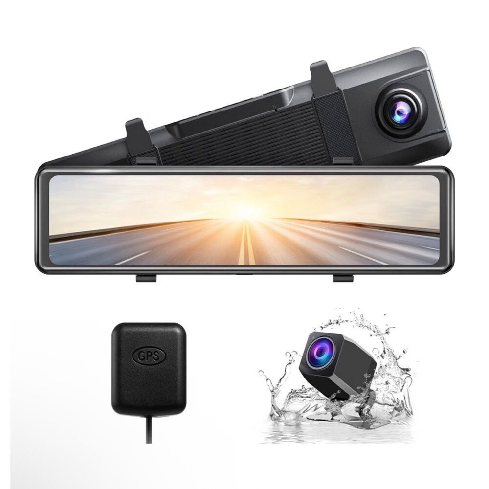 12" Touch Screen Front and Rear Dual Dash Camera for Cars Night Vision Parking